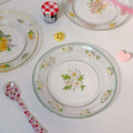 Nordic Small Daisy Glass Plate Retro Vintage Simple Salad Dishes Dessert Plate Stand for Cake Snack Tray Wedding Plates