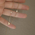 Delicate 18k Gold Plating 925 Sterling Silver Heart Charm Minimalist Choker Necklace