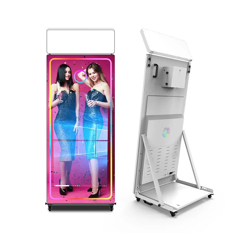 Mirror Photo Booth Full Set 2024 Easy to Carry New Design 70 Inch Magic Mirror Photo Booth