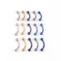 ZF 316L Stainless Steel Ball Curved Barbell Eyebrow Ring 16g Bar Ear Labret Body Piercing Jewelry