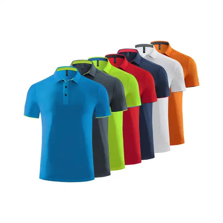 Custom Design Your Own Brand Solid Knitted Anti-Wrinkle Casual Button Short Sleeve Summer Men's Polyester Dry Fit Golf