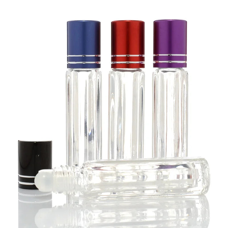 Luxury 3ml Roll on Refillable Perfume Glass Bottle Wholesale Portable 3ml Glass Perfume Bottle Roll on With Glass Roller Ball