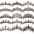 Black Elegant Manual Princess Rhinestone Crystal Beauty Custom Handmade Pageant Queen Miss World Crown and Tiara