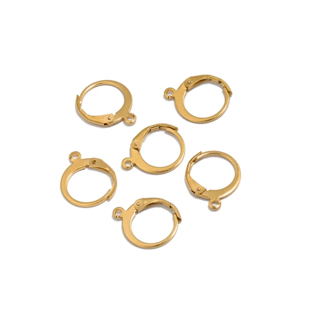 20pcs Stainless Steel Round French Earrings Hook for DIY Findings Jewelry Connectors Making Supplies Wholesale