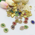 SINRONG Three-Layer Glass Flower With Water Droplet Design Flatback Loose Line Seam Rhinestones for Shoes Garments Bags
