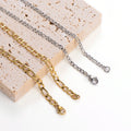 Non Tarnish Jewelry Stainless Steel 18k Gold Plated Long Figaro Chain Necklace for Women