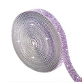 Bling DIY Decoration Sticker 5 Yards Violet Crystal Rhinestone Diamond Ribbon Easy to Apply With Adhesive
