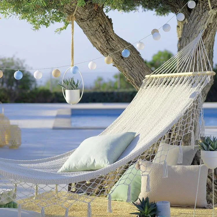 Factory Direct High Quality Outdoor Hammock Net White Canvas 200x100cm 300kg Capacity All Seasons Excellent Value