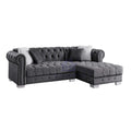 New Modular Chesterfield Sectional Sofa With Button Tufted Convertible Couch Velvet Surface Luxury Living Room Furniture Set