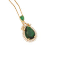 Bridal Emerald Emerald and Gold Zicornia Gold and Green Necklace Jewelry Choker Big Cubic Zirconia Jewelry Necklace