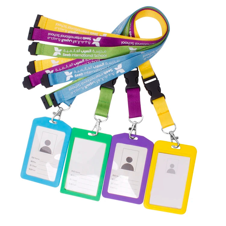 Promotional Gift Customized logo Lid Card Holder Keychain Neck Lanyard with Safety Buckle