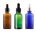 Round Shoulder Aluminum Cover Plastic Cover Essential Oil Rubber Squeeze Brown Green Cosmetic Glass Dropper Bottle