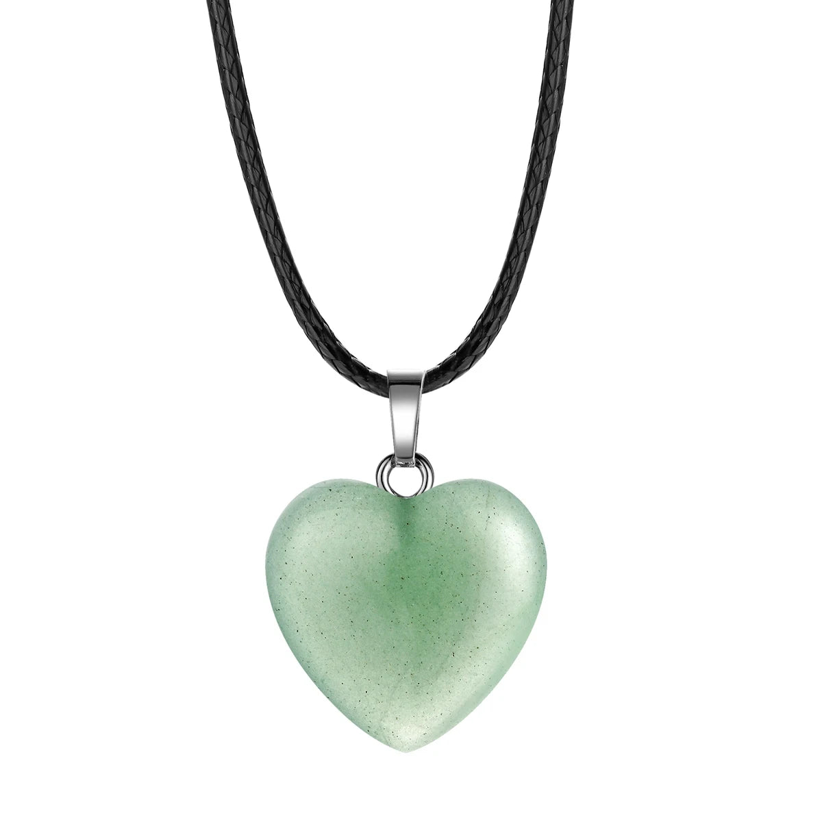 Heart Shaped Stone Pendant Charm Crystal Chakra Bead Chain for Women DIY Necklace Jewelry Making