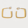 2023 New Niche Design Premium Sense Brass Plated 18K Gold Irregular Geometry Large Square Earrings