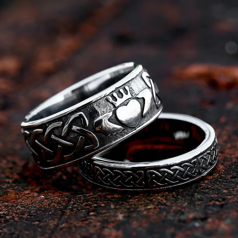 SS8-977R 316L Stainless Steel European Style Men's Women Couple Ring Engagement Ring Crown of Love Pattern 6mm 8mm Width Ring