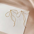 Minimalist Gold Metal Bow Earrings for Girls Fashion Trend Fine Jewelry Earrings Wholesale