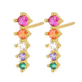 Best Selling High-end Design Exquisite Earrings Gold Plated S925 Sterling Silver Colored Zircon Stud Earrings