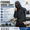 Breathable Upf50 Spf Long-sleeved Custom Sublimation Design Mask Hooded Fishing Hoodie Wear Hooded Performance Fishing Shirts