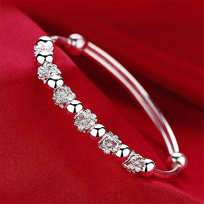 Plum Blossom Rotating Beads Push-pull Opening Blossom Wrist Wish Bracelet