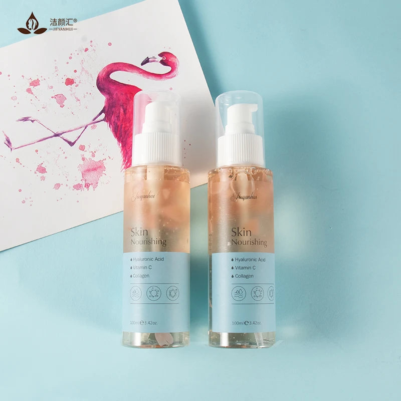 OEM Korean Skin Care Hyaluronic Organic Moisturizing and Brightening Anti Aging Peptide Organic Rose Petal Face Serum