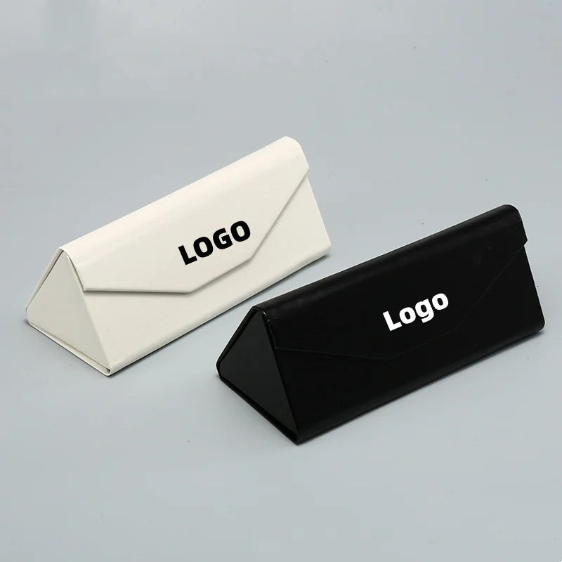 2026 Sunglasses Box Packaging Leather Custom Logo Glasses Case Packaging Set Cases for Oversized Triangle Foldable Sunglass Case