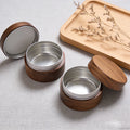 Luxury 10g 20g 30g 50g 100g Cosmetics Packaging Containers  Bamboo Walnut Jar With Aluminum Inner
