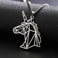 Punk Unicorn Pendant Necklace Hiphop Fashion Stainless Steel Neck Chain for Men Woman Birthday Valentine Gifts