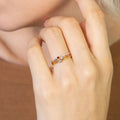 EManco 316 Stainless Steel Stackable Birthstone Ring Gold Color Simple Fashion Style for Women Festival Party Gift