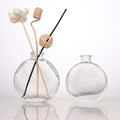 Wholesale Clear Glass Diffuser Bottles Flat Design 50ml 100ml 150ml Sizes Cork Cap Home Aromatherapy Perfume Diffuser