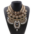 Wholesale Hot Sale Chunky Statement Necklaces Zinc Alloy Strand Chain with Imitation Pearls