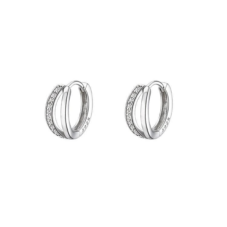 925 Sterling Silver Geometric Hoop Earrings for Women Fashion Jewelry 2022