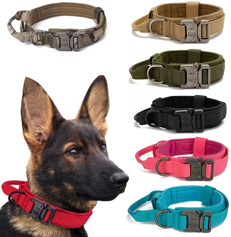 Nylon Dog Collar Outdoor Pet Leash Ropes Dogs Collars Medium Large Pets Training Dog Metal Button Neck Rope Pet Collar