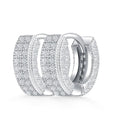 925 Sterling Silver D Color VVS 2 Row Moissanite Diamond Wide Huggie Hoop Earrings Fine Jewelry for Women-for Wedding Party Gift