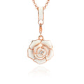 Hot Selling Flower Necklace 18k Gold Plated Irregular Pendant Enamel Crystal Tone Necklace for Women