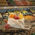 Custom Size Large Capacity Grocery Tote Bags Natural Reusable Cotton Mesh Market Bags