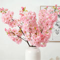 Y-H105 Wholesale Silk Cherry Blossom Flowers Fake Sakura Flower Branch Pink White Artificial Cherry Blossom Stem