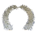 Wedding Road Guide White Rose Horn Moon Shaped Flower Door Outdoor Landscape Arch Stage Decoration Simulation Flower