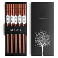 Custom Logo Wooden and Bamboo ChopsticksReusable Chinese Japanese Korean Sushi Chop Sticks Set