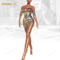 Factory Wholesale the Host's One Shoulder Meeting Female Spring Atmosphere Elegant Fairy Banquet Temperament Evening Sexy Dress