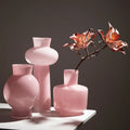 Light Luxury Porcelain Powder Glass Vase Antique pink Cloud Tower Glass Vase Net Celebrity Flower Arrangement Glass Vase