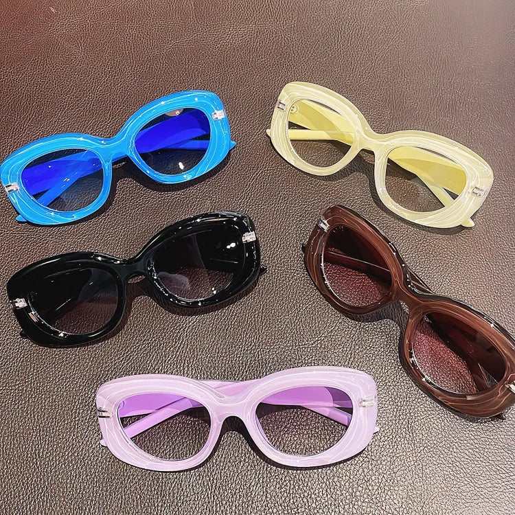 9617 Luxury Jelly Color Cat Eye Sunglasses Women 2023 Vintage Trendy Sun Glasses Female Gradient Shades UV400 Sunglasses