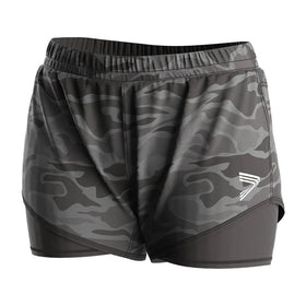 Fashion Workout Quick Dry Training Spandex Lined Gym Womens Mesh Workout Sports Female 2 in 1 Shorts