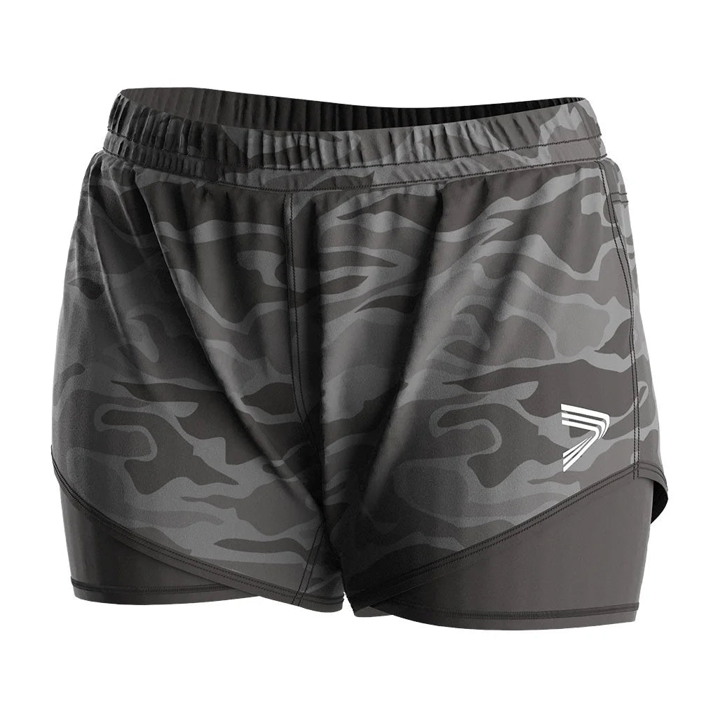 Fashion Workout Quick Dry Training Spandex Lined Gym Womens Mesh Workout Sports Female 2 in 1 Shorts