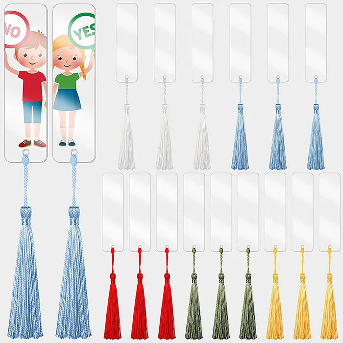 Wholesale DIY Blank Bookmarks with Tassel Custom Transparent Acrylic Bookmark