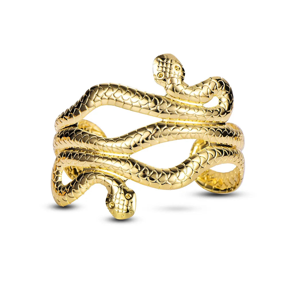Exaggerated Personality Bracelet Opening Adjustable Bracelet Hip Hop Snake Arm Cuff Bracelet for Women Man