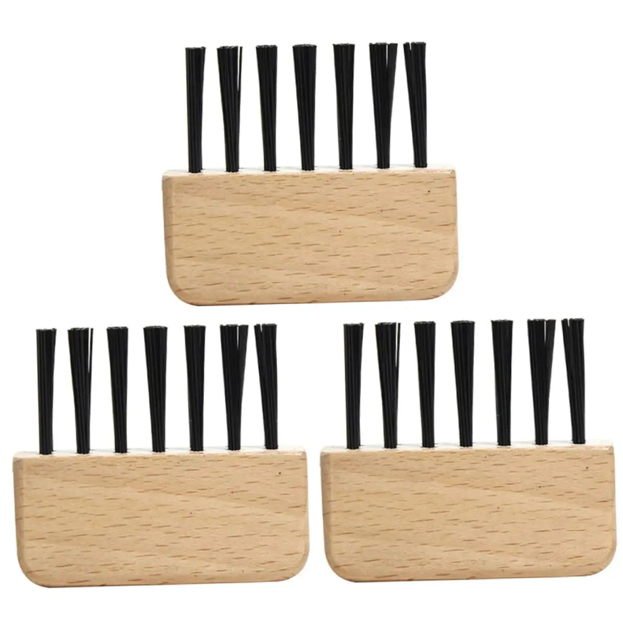 Private Label Natural Wood Bristle Hair Brushes Cleaner Comb Brush Hair Dust Cleaning Tool with Paddle Feature