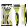 Custom Logo 2 in 1 Cat Hair Brush Matel Dog Undercoat Rake Pet Grooming Comb