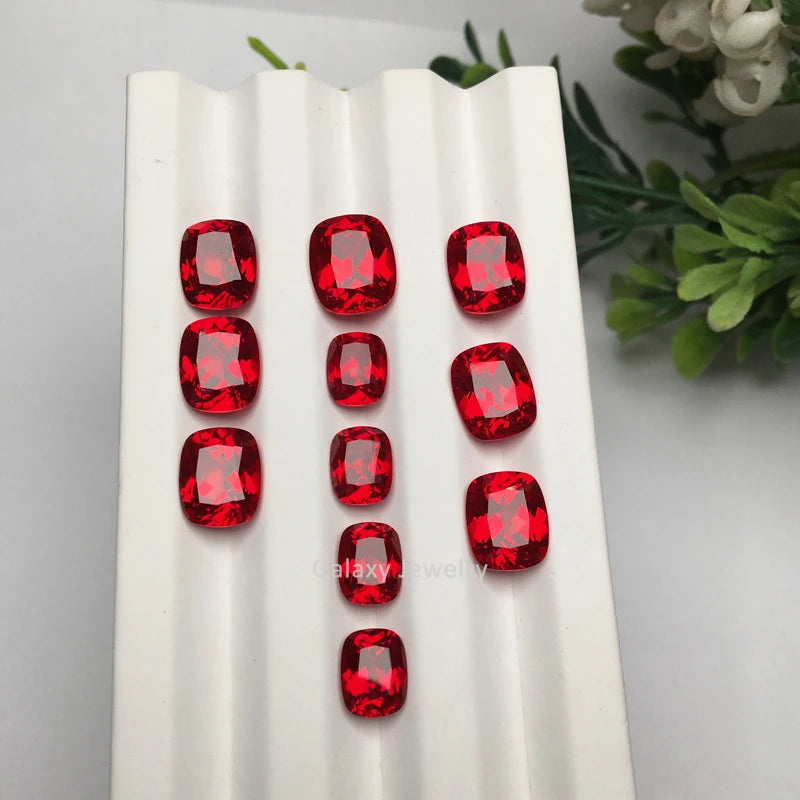 Lab Grown Gemstone Ruby Synthetic Lab Created Pigeon Blood Red Ruby Elongated Cushion Cut 1.0-5.0Ct Factory Price