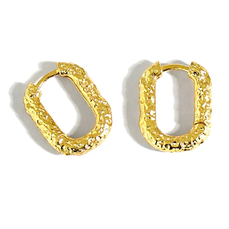 U Shape Statement Earrings Hoop Earrings Women 925 Silver Hoop High Polishing Minimalist Fashion Earrings
