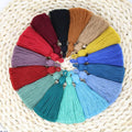 Free Sample Large Cotton Tassel Keychain Multi-Color Silk Tassel with Washable Leather for Garments Decorations Curtains